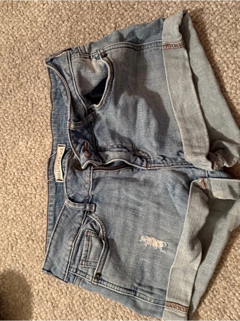 Bullhead Light Blue Denim Shorts with Rolled Hem